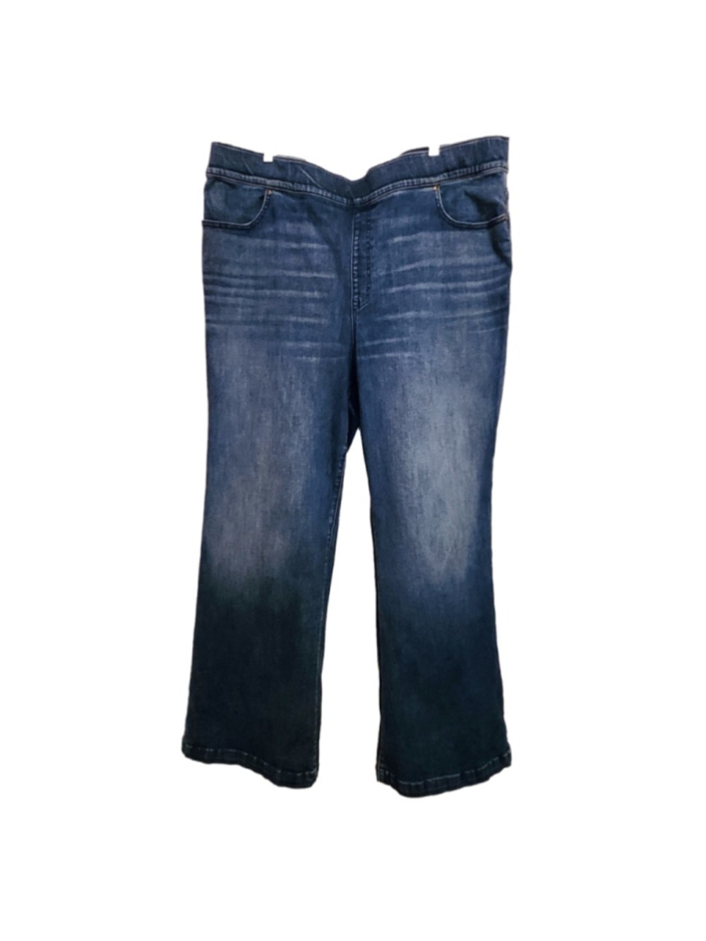 Lane Bryant High Rise Pull On Wide Leg Faded Bootcut Jeans 26 - Picture 1 of 8